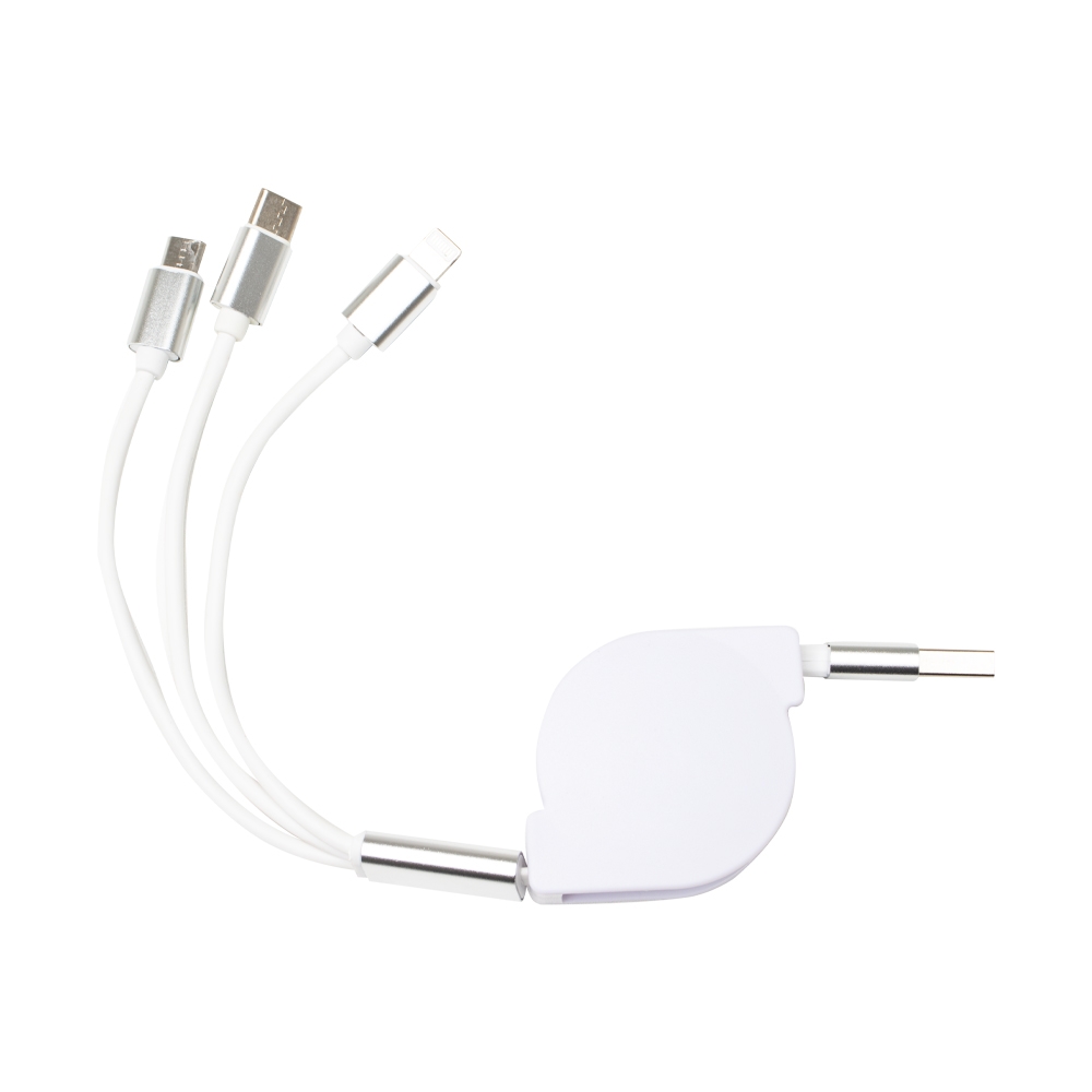 Cabo USB Retratil 3 em 1