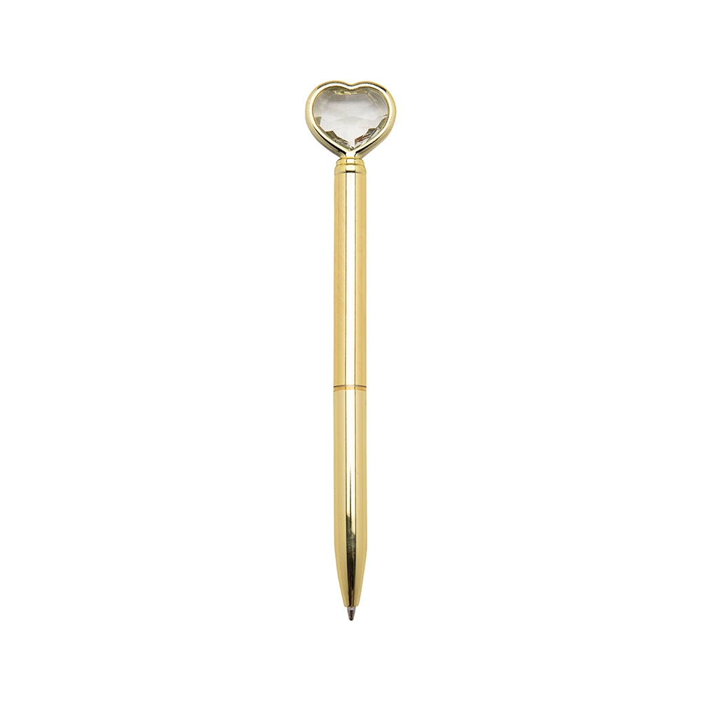 Caneta Metal Coracao Diamante
