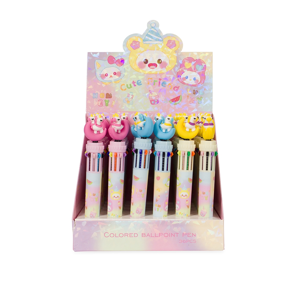 Caneta Plastica Unicornio Multicolor