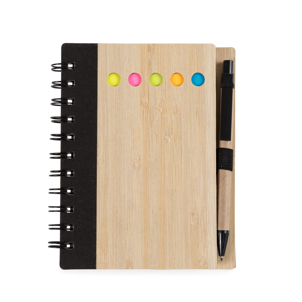 Bloco de Anotacoes Bambu com Caneta