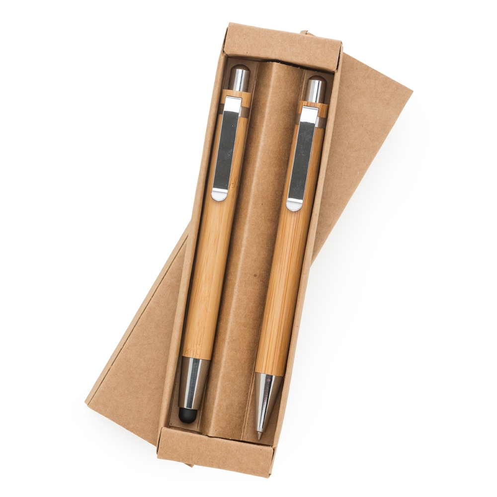 Kit Ecologico Caneta e Lapiseira Bambu