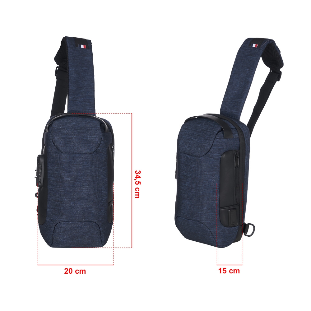 Mochila de Ombro USB Anti Furto